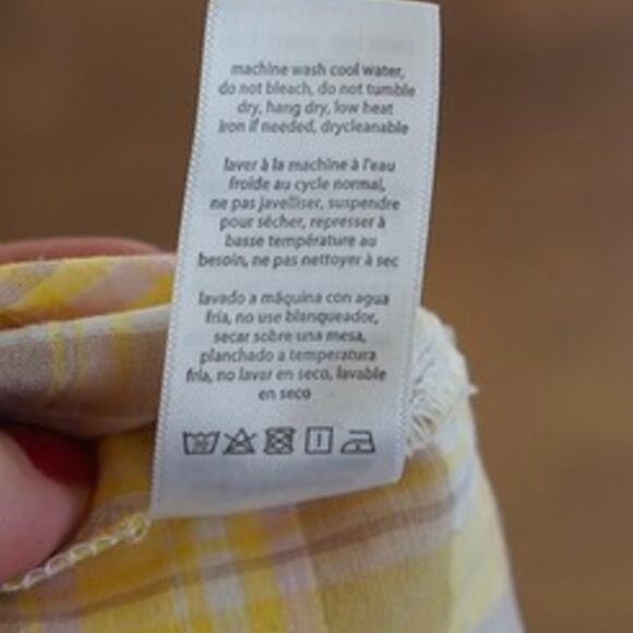 ONIA Vacation Short Sleeve Plaid Regular Fit Shirt Yellow Mens Size Medium - Picture 8 of 8